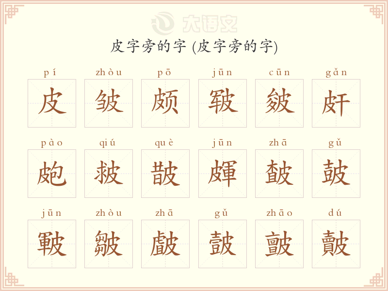 皮字旁