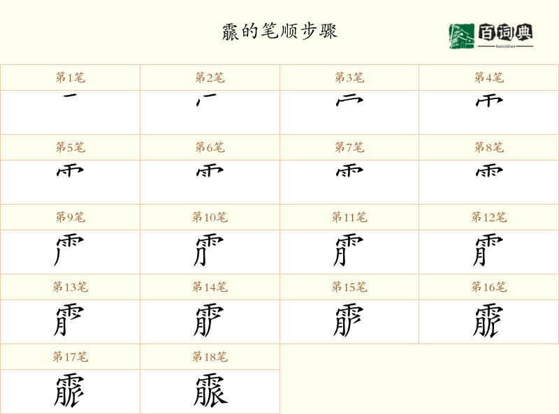 霢