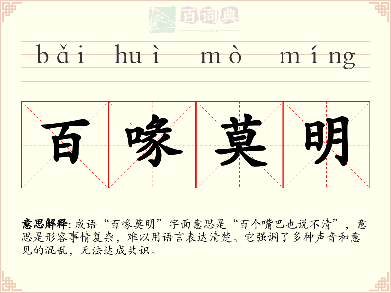 百喙莫明