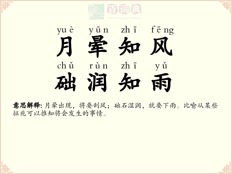 月晕知风，础润知雨