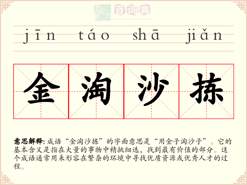 金淘沙拣