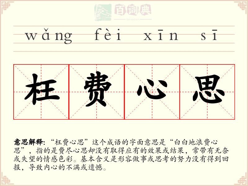 枉费心思