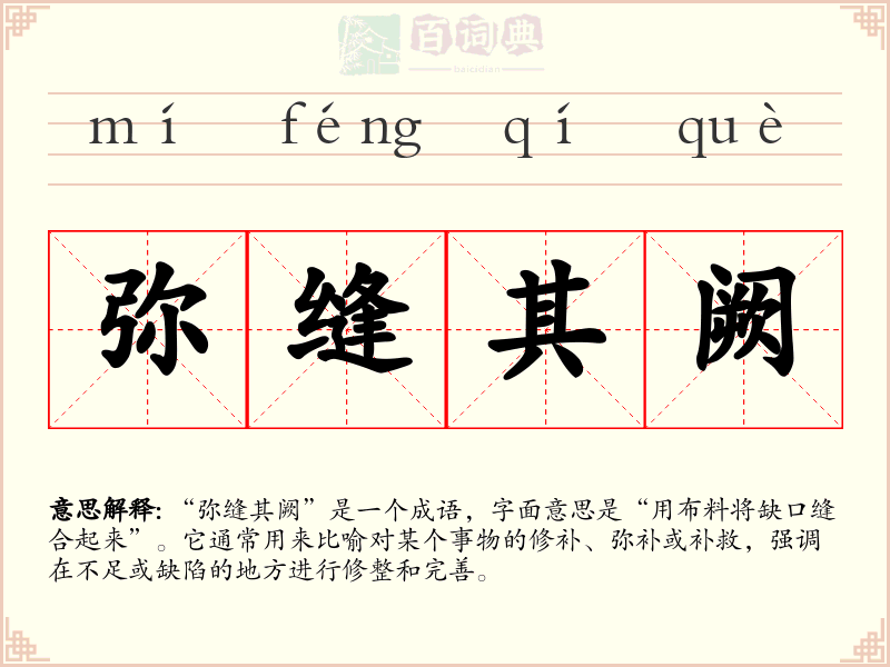 弥缝其阙