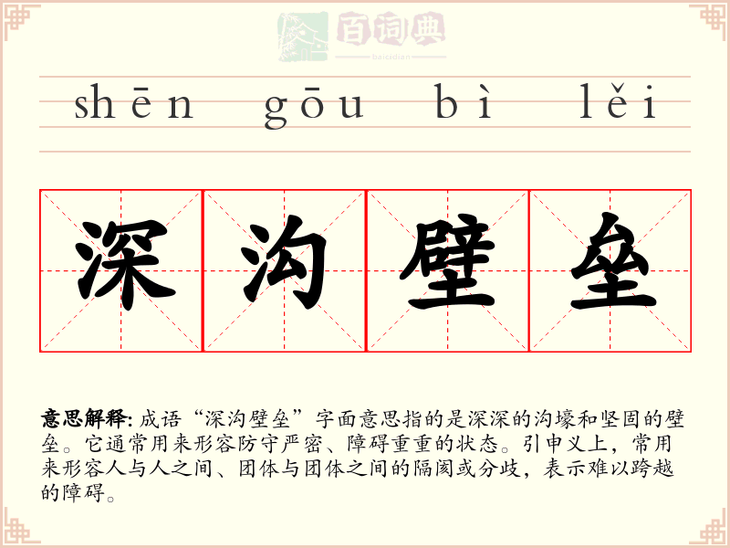 深沟壁垒