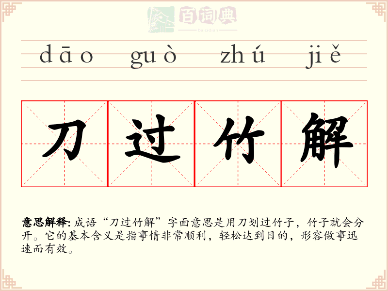 刀过竹解