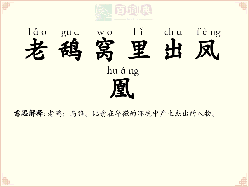 老鸹窝里出凤凰