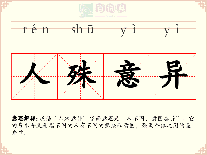 人殊意异