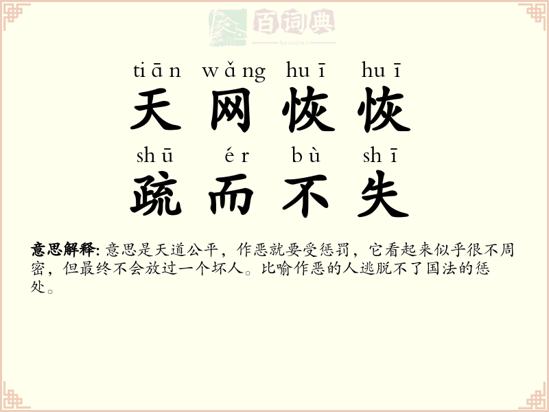 天网恢恢，疏而不失