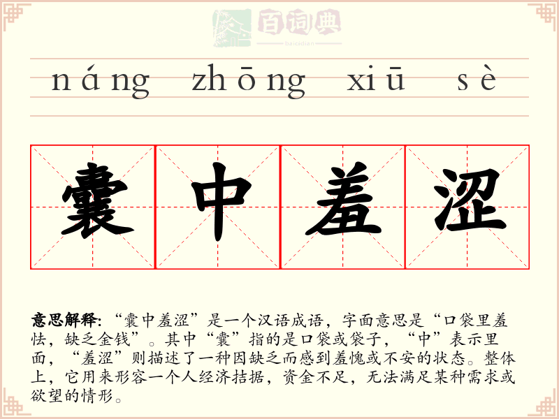 囊中羞涩