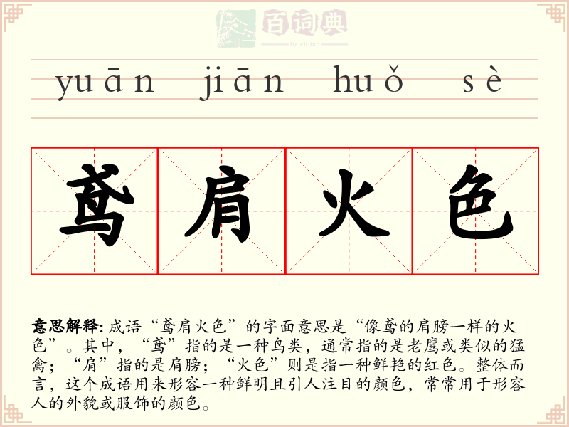 鸢肩火色