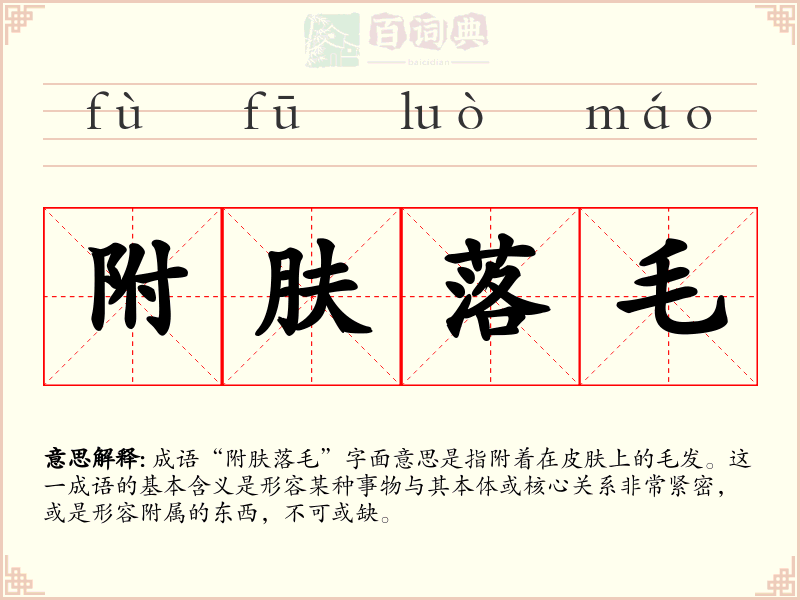 附肤落毛