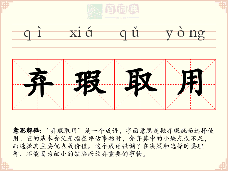 弃瑕取用