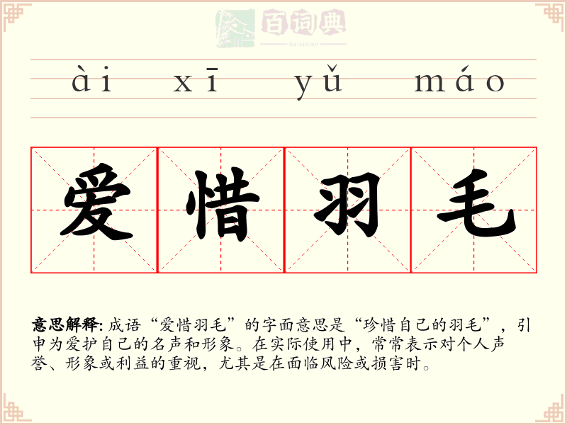 爱惜羽毛