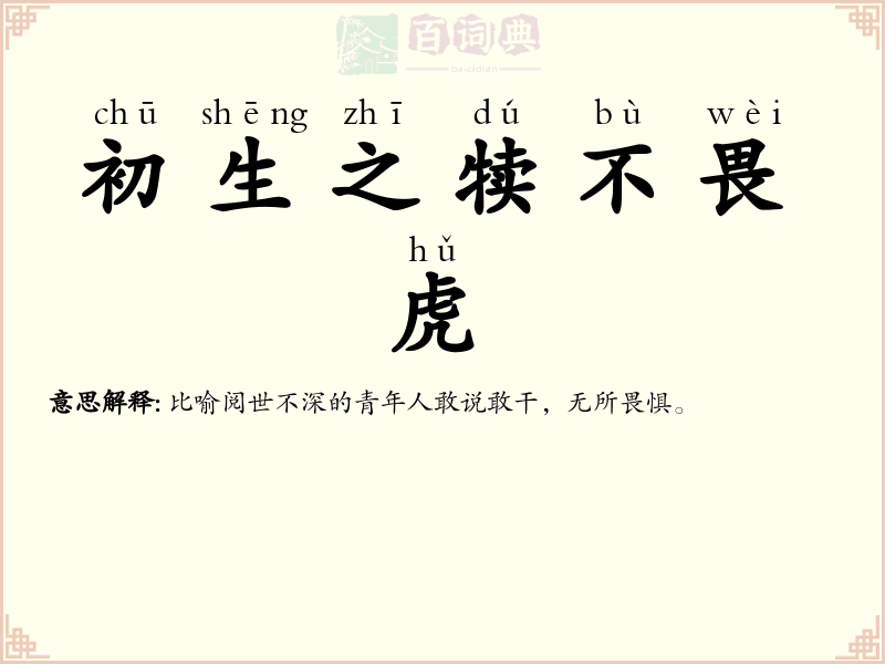 初生之犊不畏虎