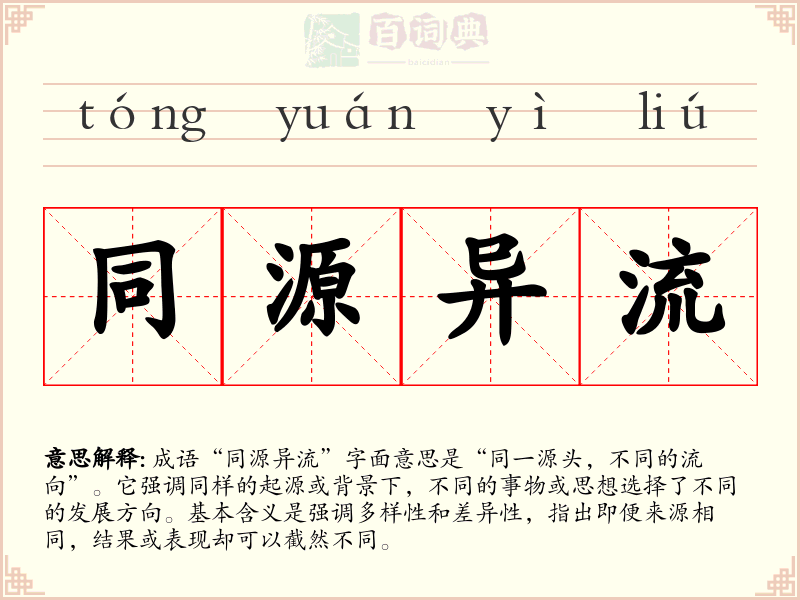 同源异流