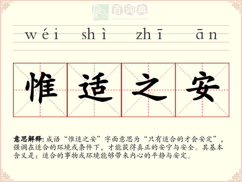 惟适之安