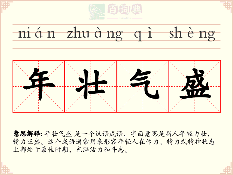 年壮气盛