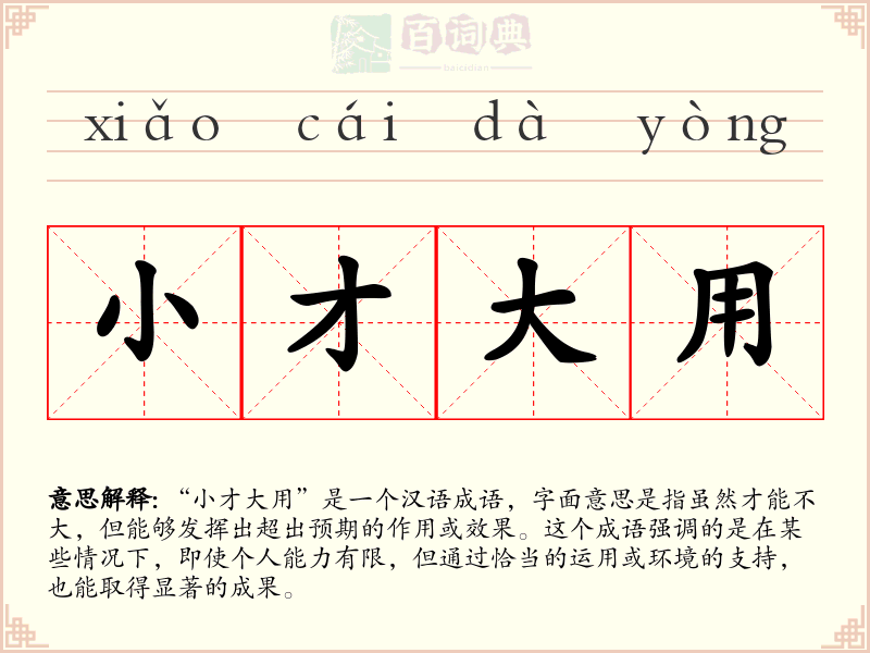 小才大用