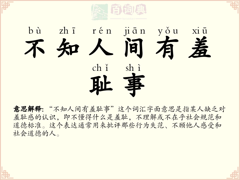 不知人间有羞耻事