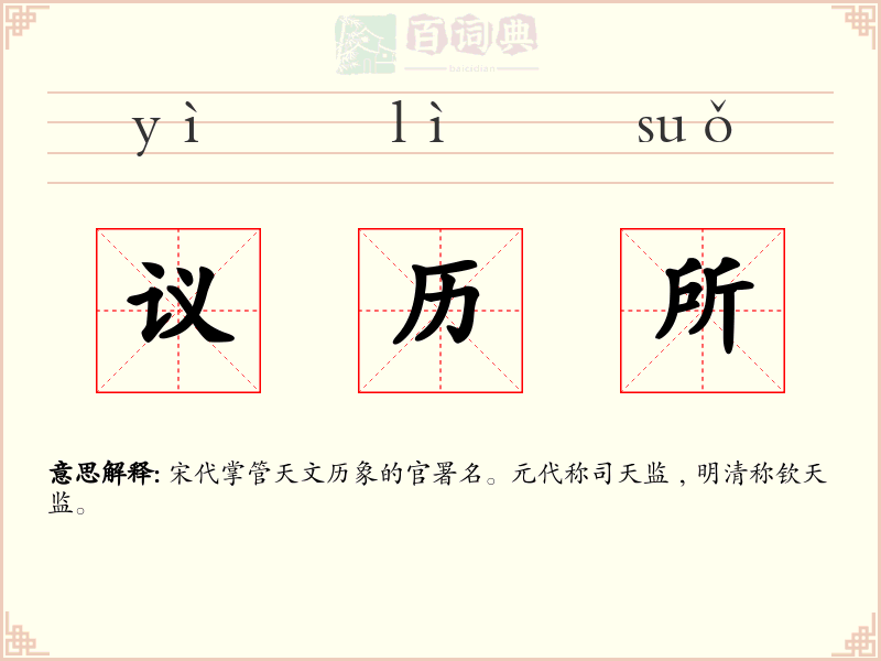 议历所