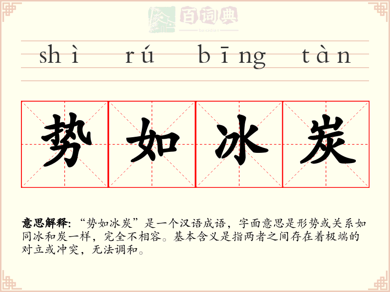 势如冰炭