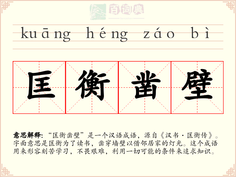 匡衡凿壁
