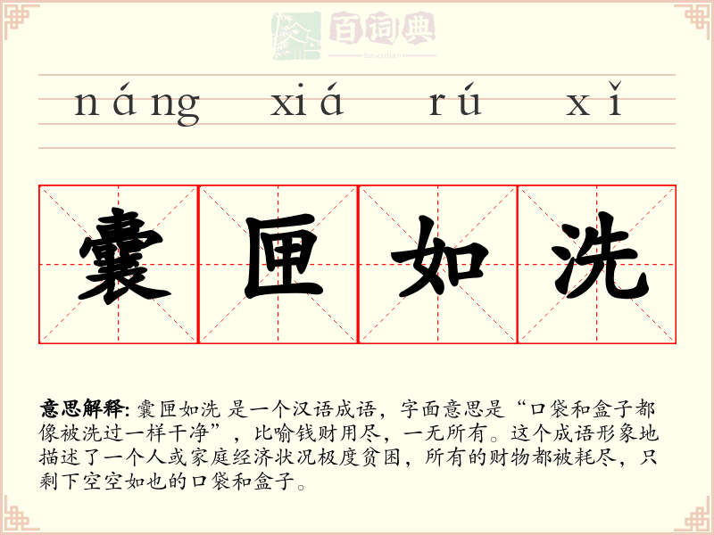 囊匣如洗