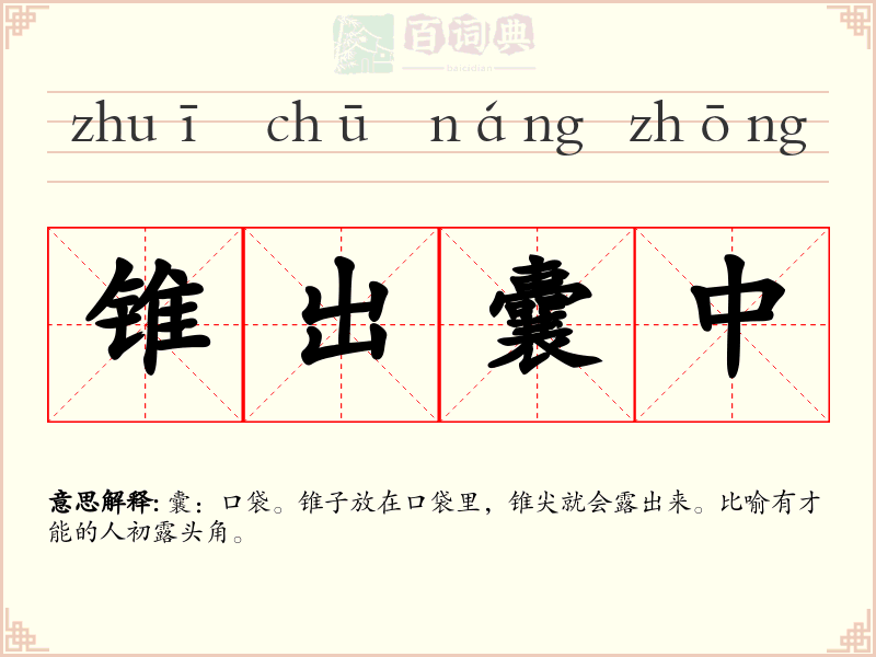 锥出囊中