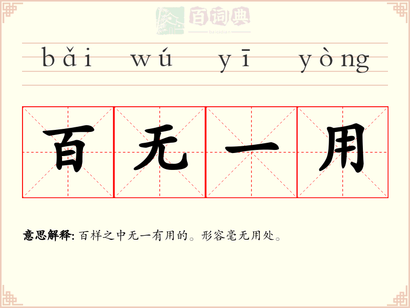 百无一用