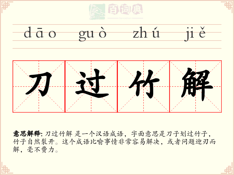 刀过竹解