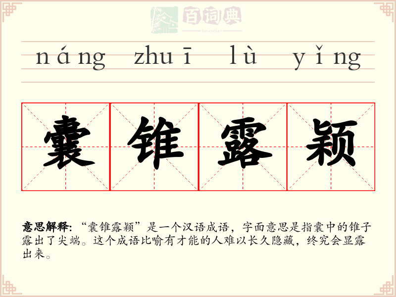 囊锥露颖