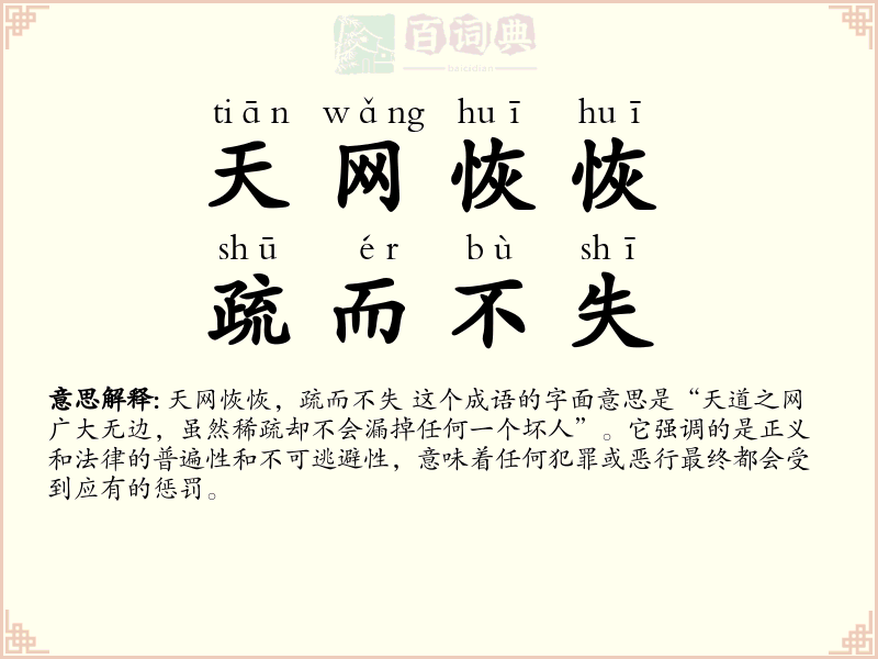 天网恢恢，疏而不失