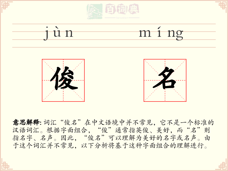 俊名