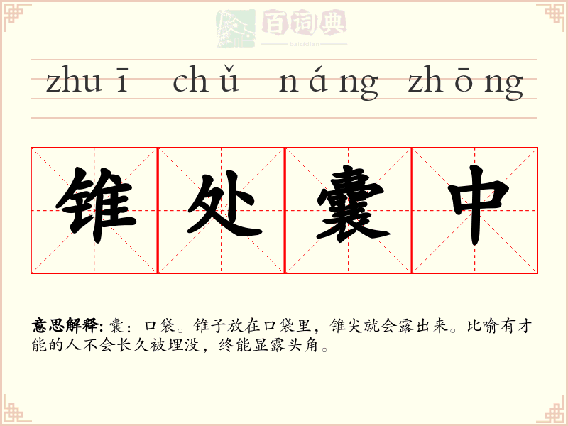 锥处囊中