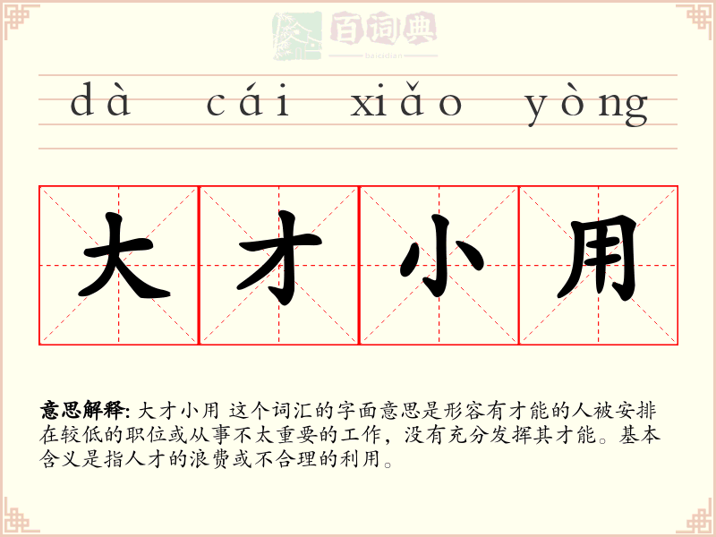 大才小用