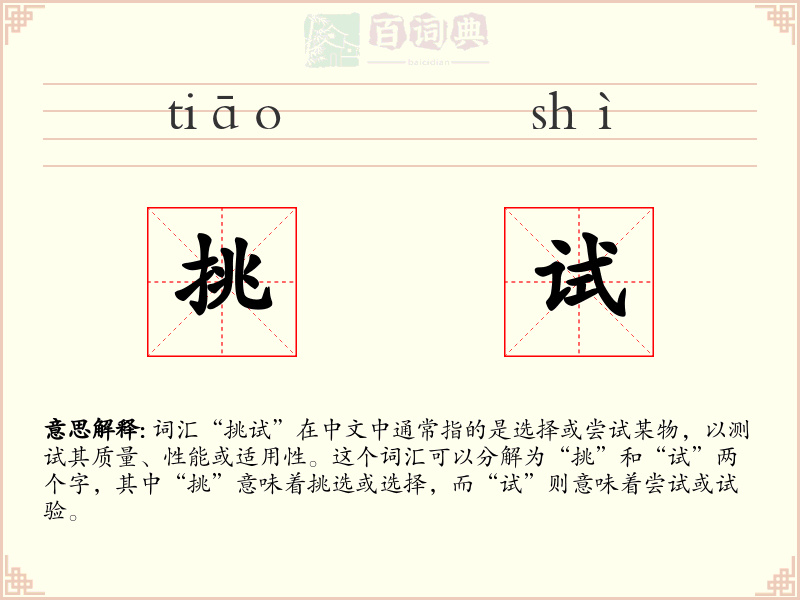 挑试