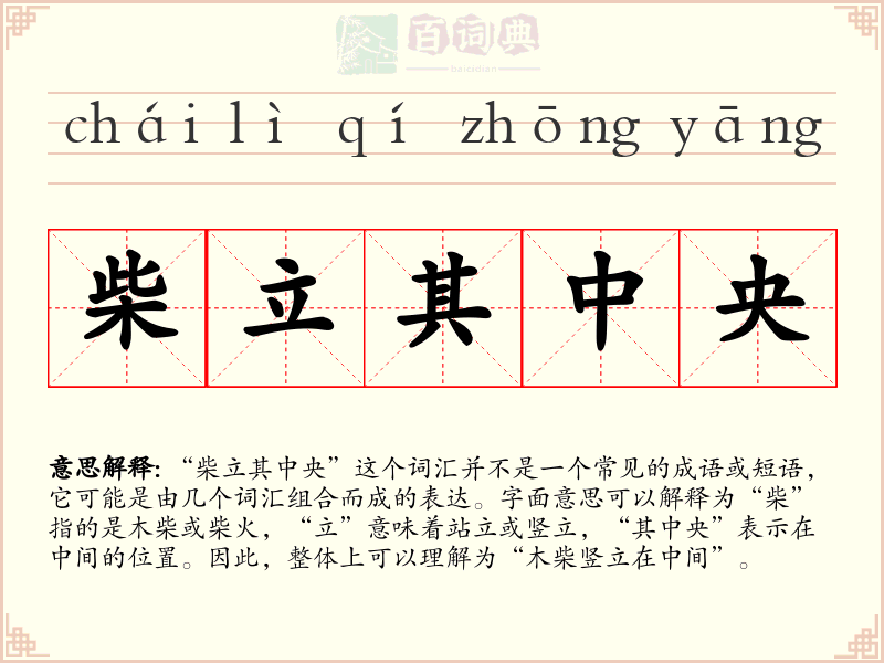 柴立其中央