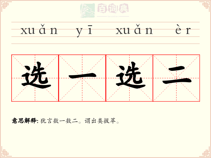选一选二
