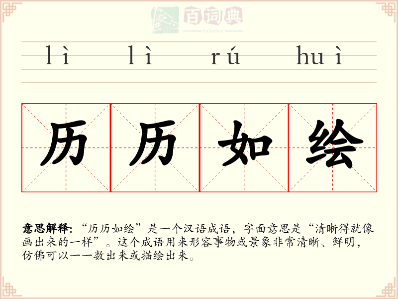 历历如绘