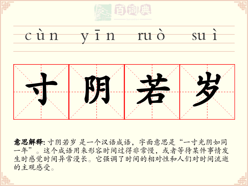 寸阴若岁
