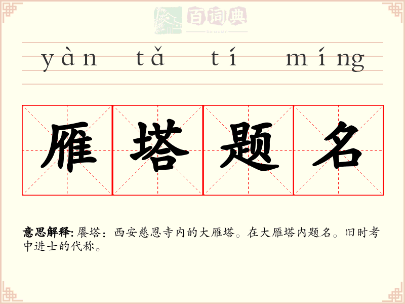 雁塔题名