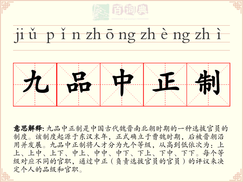 九品中正制