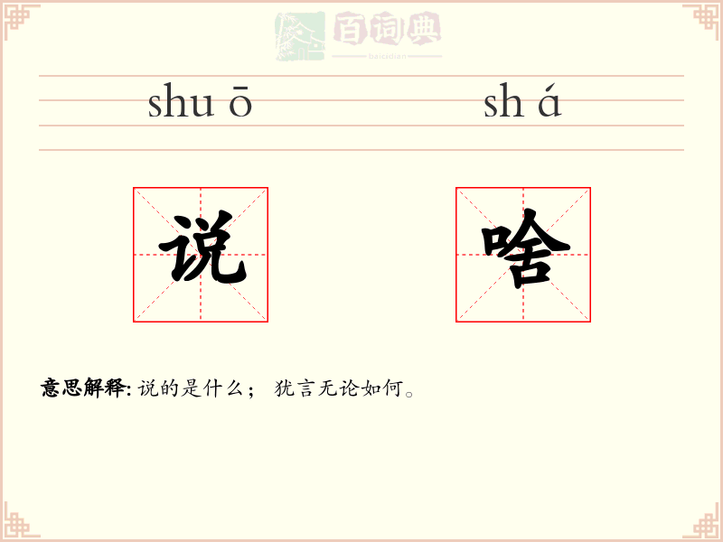 说啥