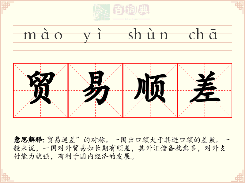贸易顺差