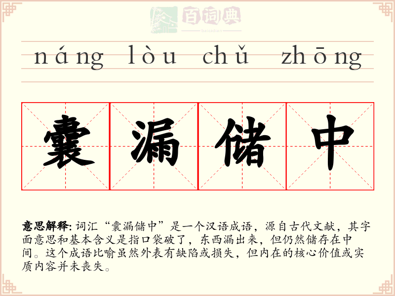 囊漏储中