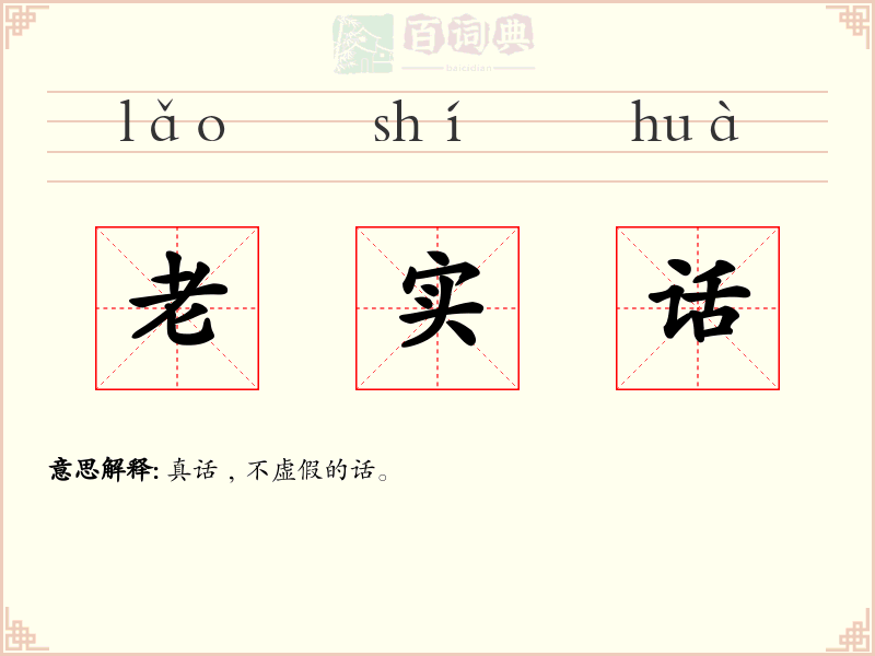 老实话