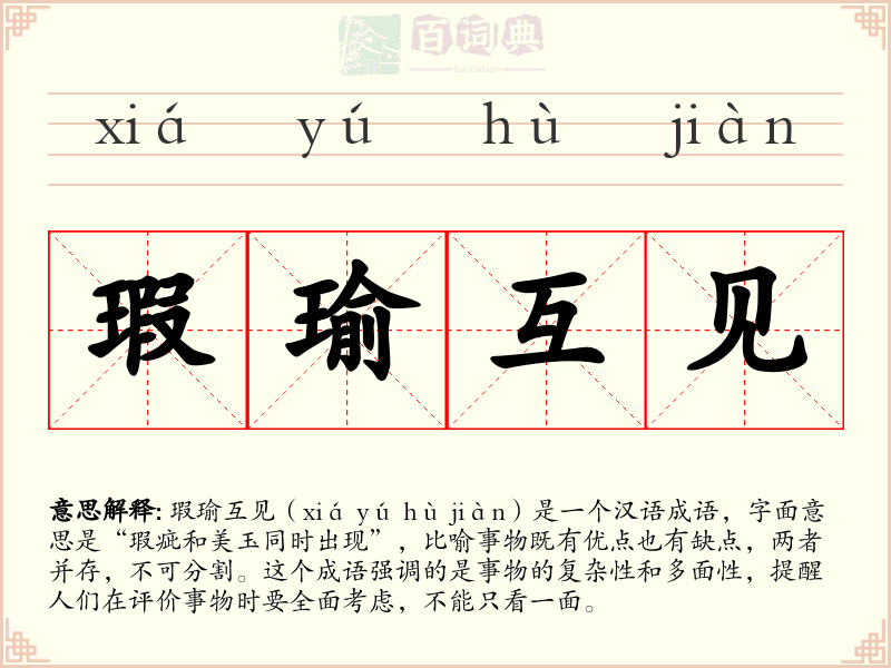 瑕瑜互见