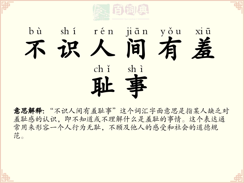不识人间有羞耻事