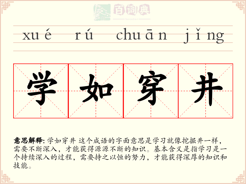 学如穿井