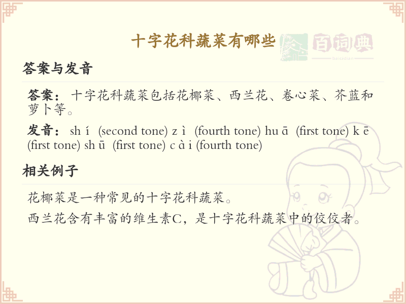 十字花科蔬菜大全_十字花科蔬菜种类及特点详解